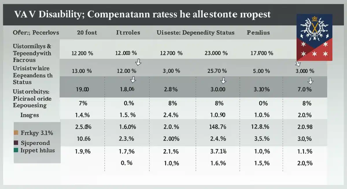 Infographic showing VA disability compensation rates and COLA impact