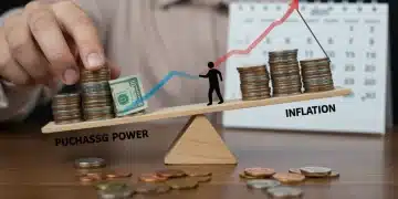 Person balancing purchasing power against inflation in 2025