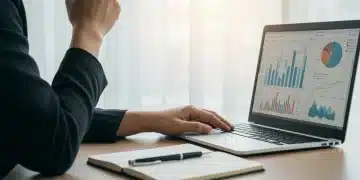 Person planning 401k contributions on laptop