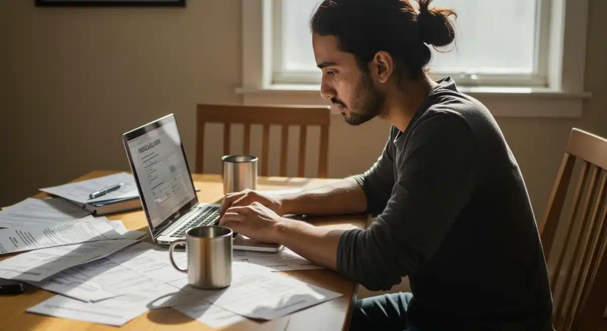 Person applying for rental assistance online