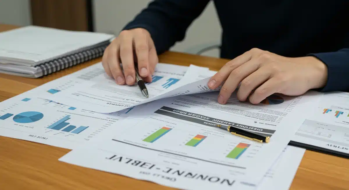 Person organizing documents for loan forgiveness application