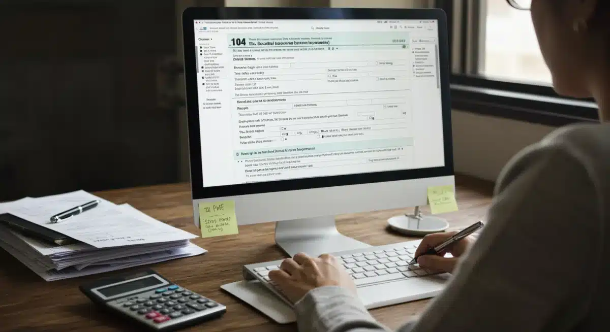 Individual reviewing education tax credit information on a computer