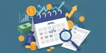 Financial calendar highlighting April 15th for 2026 capital gains tax adjustments