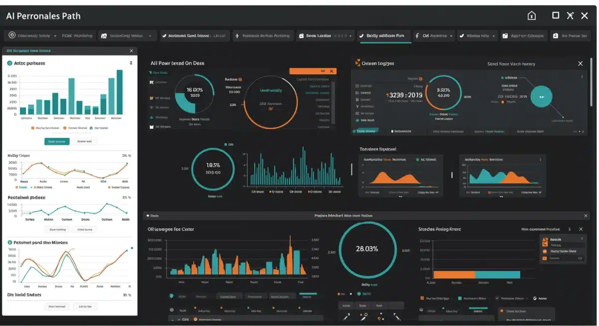 AI dashboard showing personalized learning paths and student progress.