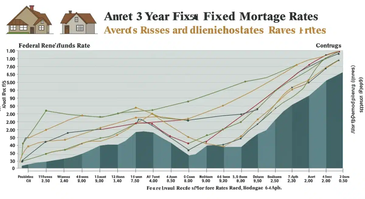 Infographic showing Federal Reserve rate and 30-year mortgage rate correlation.