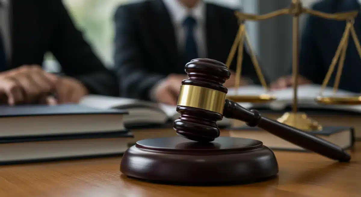 Judge's gavel on law books, symbolizing legal decisions and judicial process