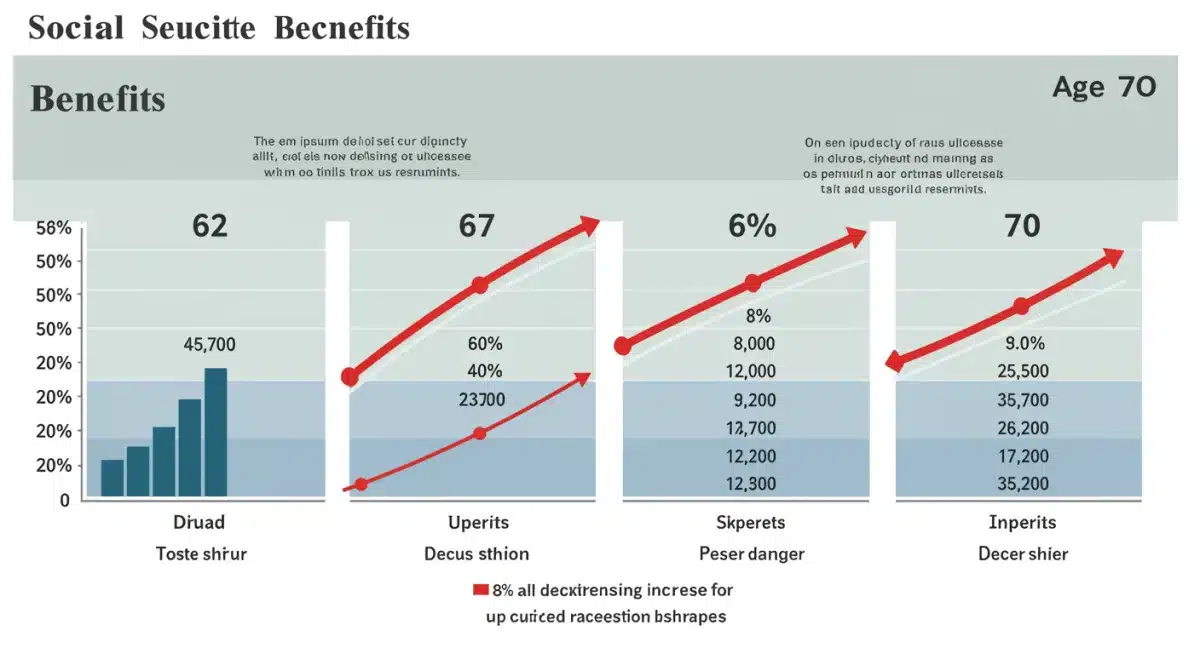 Infographic showing Social Security benefit increases based on claiming age