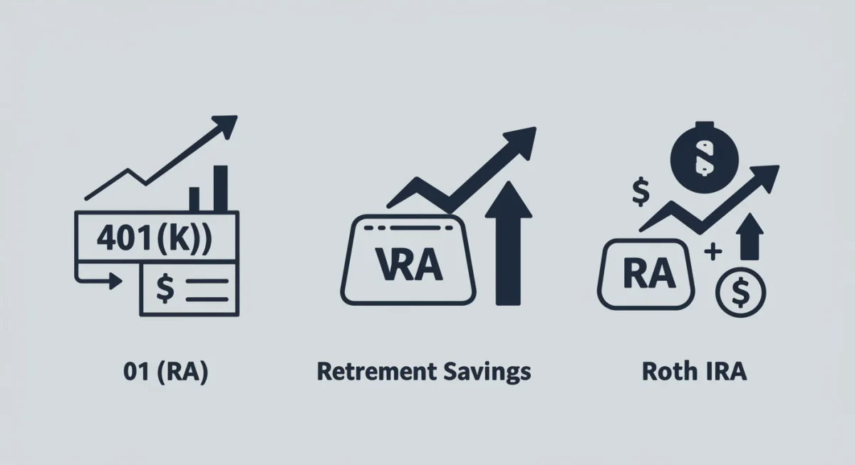 Diagram showing various retirement savings accounts and their growth potential