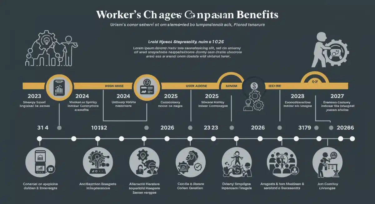 Infographic of worker's compensation legislative changes timeline 2024-2026