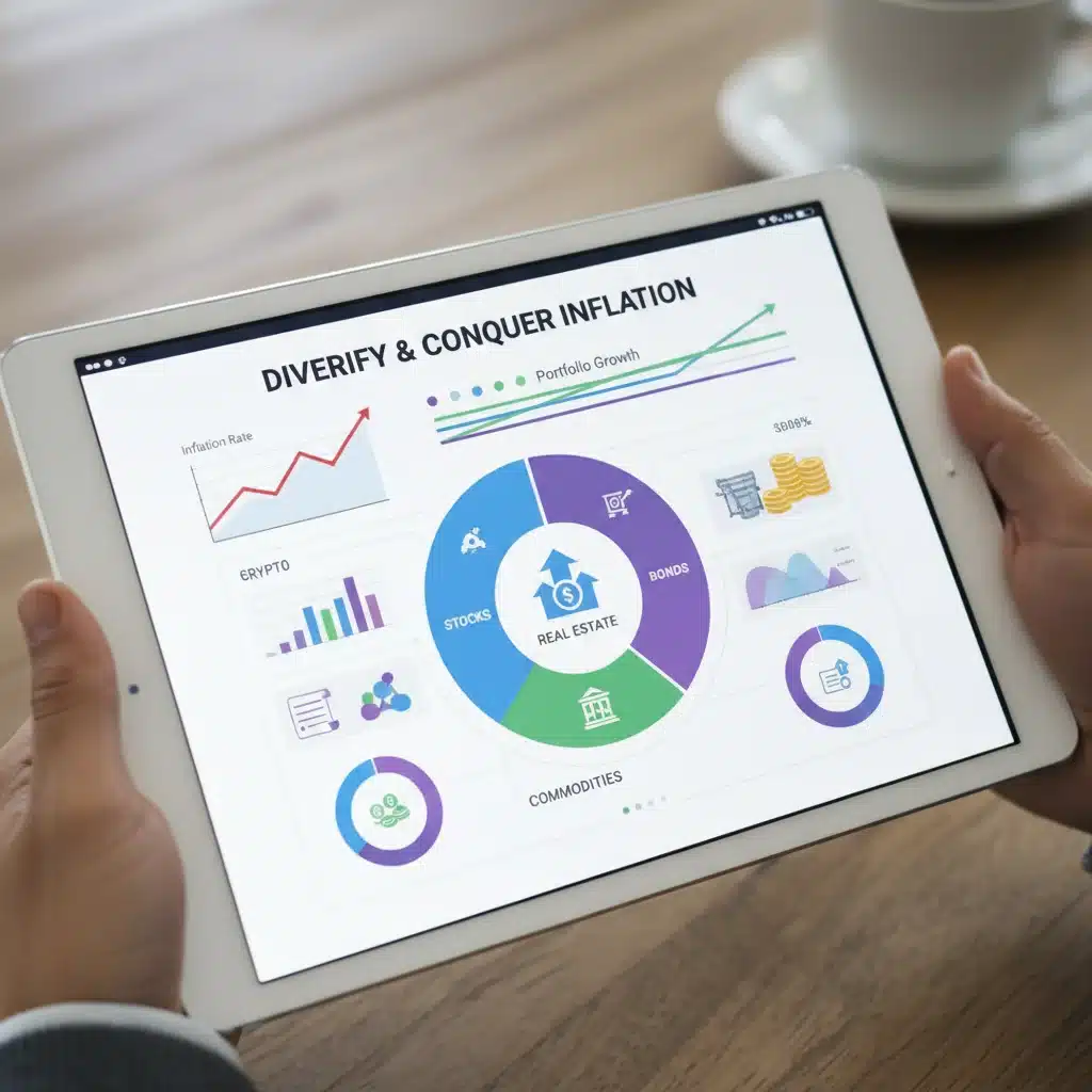 Diversified investment portfolio on a tablet screen
