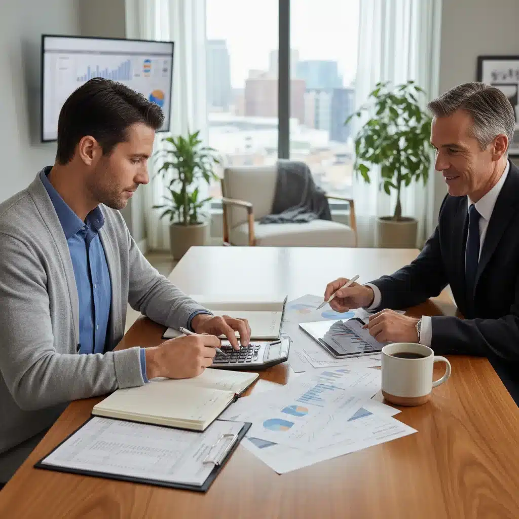 Person reviewing financial plans with a calculator