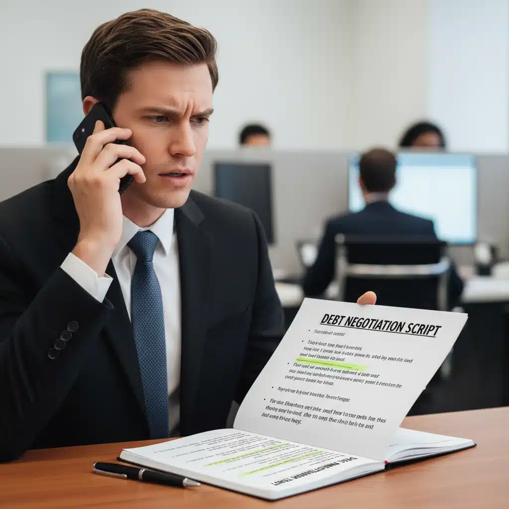 Person negotiating with credit card company over the phone