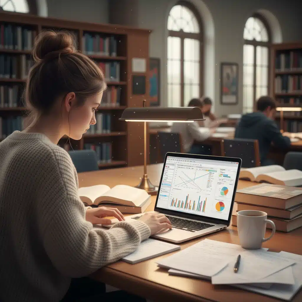 Student researching college majors and career paths