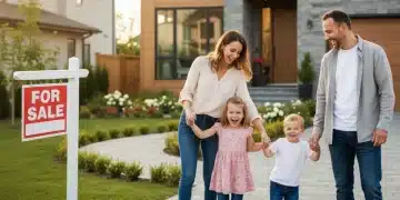 Happy family with two children, symbolizing financial well-being through child tax credit.