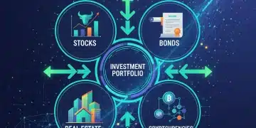 Diversified investment portfolio with growth charts towards 2026