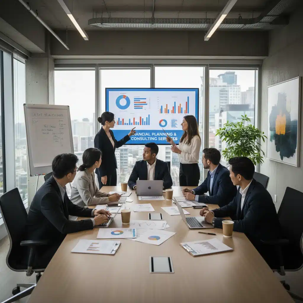 Financial advisors discussing strategies with clients amidst economic changes