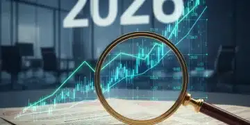 Digital stock market graph with regulatory documents and magnifying glass, symbolizing future financial scrutiny and investment impact.